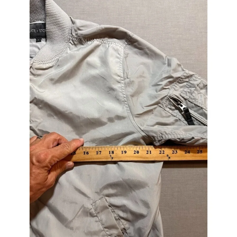Slate‎ & Stone Jacket Adult Large Full Zip Gray Pocketed Windbreaker Coat Mens.
